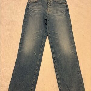 Ag Adriano Goldschmied Women’s Alexxis Crop Blue Straight Jeans